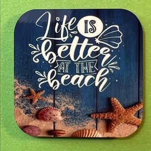 Life Is Better At The Beach, Seashells, Refrigerator Magnet, New